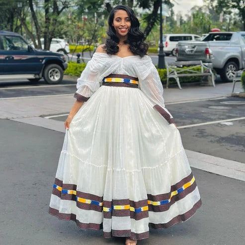 Shoa Oromo attire, Habesha traditional garment, Habesha outfit, contemporary Habesha Kemis