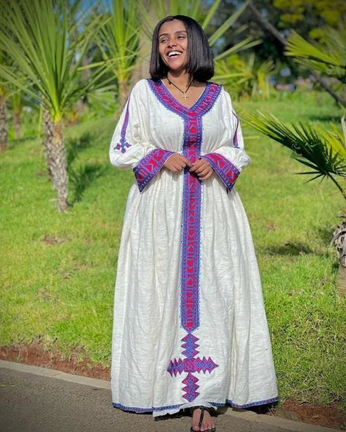 Contemporary Habesha Kemis, handwoven Habesha Libs, stylish Habesha attire, traditional Habesha dress