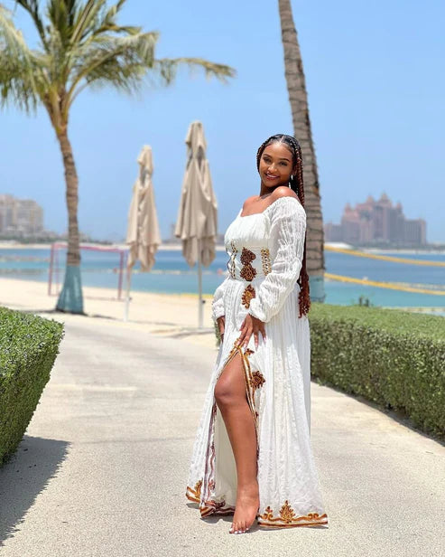 Simple Habesha Kemis, handwoven attire, traditional Habesha garment, modern Habesha Libs