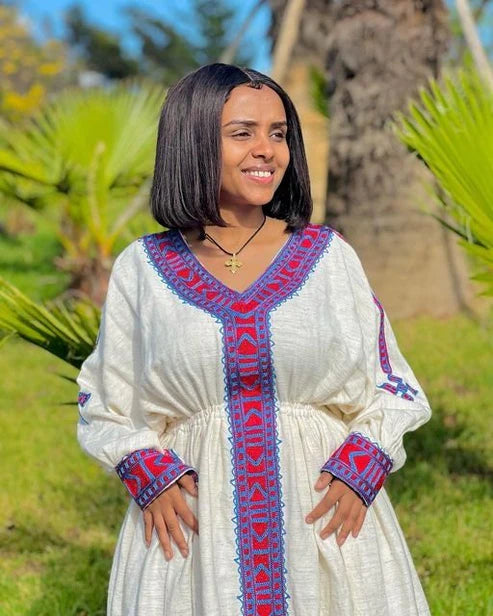 Contemporary Habesha Kemis, handwoven Habesha Libs, stylish Habesha attire, traditional Habesha dress
