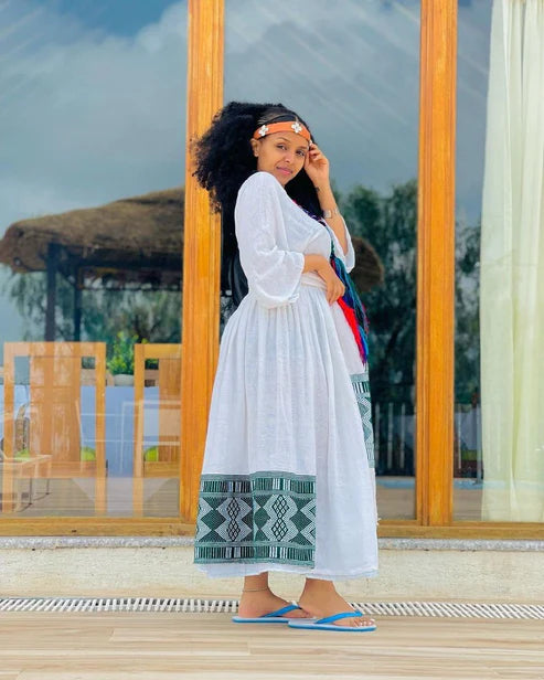 Beautiful Habesha Kemis, exquisite Habesha Libs, elegant Habesha attire, traditional Habesha gown
