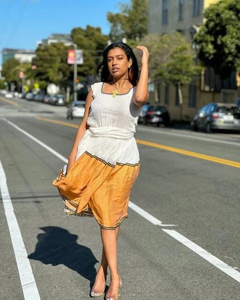 Simple Habesha Kemis for New Year, handwoven Habesha Libs, contemporary Habesha attire