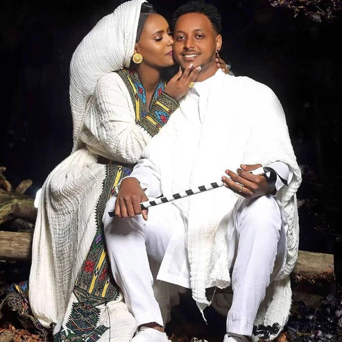 Axum Fetil Handwoven Habesha Couples' Outfit