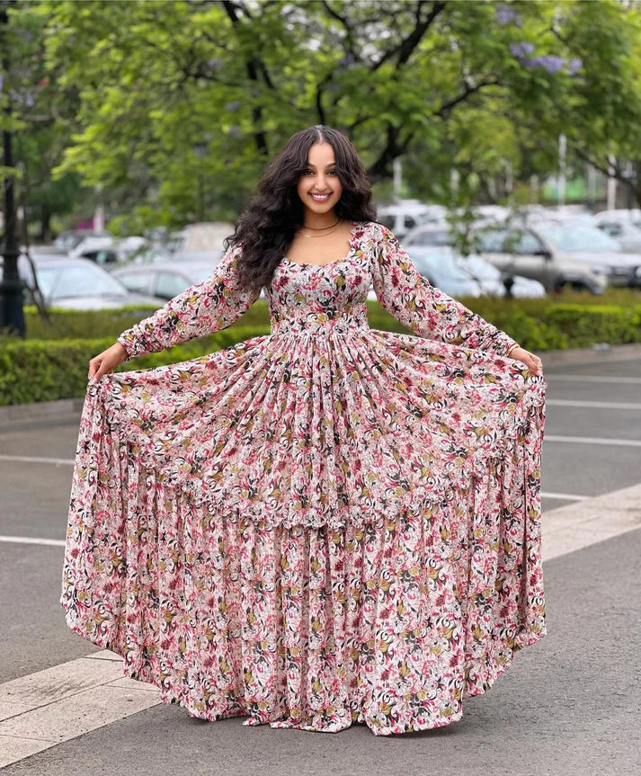Exquisitely elegant Habesha chiffon dress