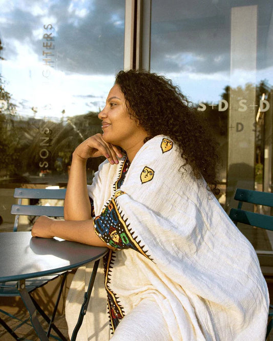 Featuring Handmade Rhinestone/Silver Ornaments, Simple Habesha Style.