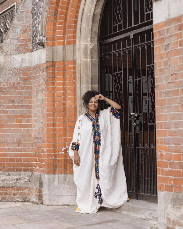 Featuring Handmade Rhinestone/Silver Ornaments, Simple Habesha Style.