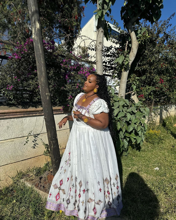 Featuring Intricate Handmade Habesha Dress Ornaments.