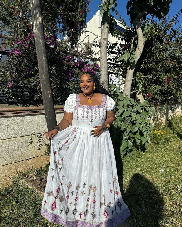 Featuring Intricate Handmade Habesha Dress Ornaments.