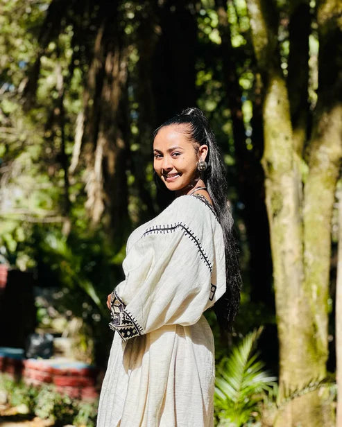 Timeless Cream Habesha Dress