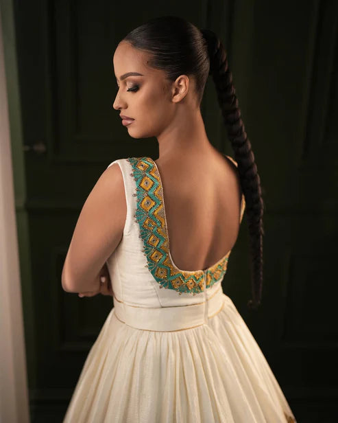 Alluring Green Traditional Ethiopian Dress