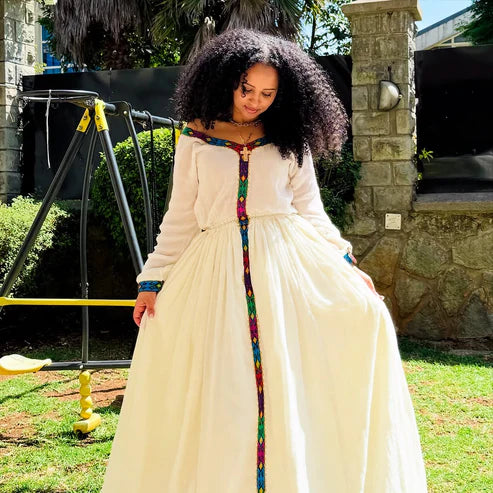 Elegance in Simple Traditional Ethiopian Dress Cultural Design