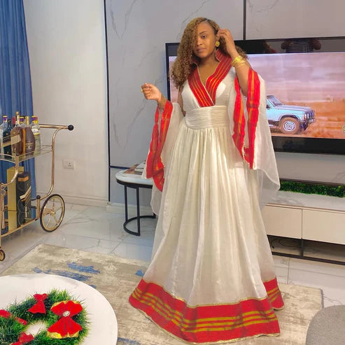 Cultural Excellence in Red Habesha Cloth