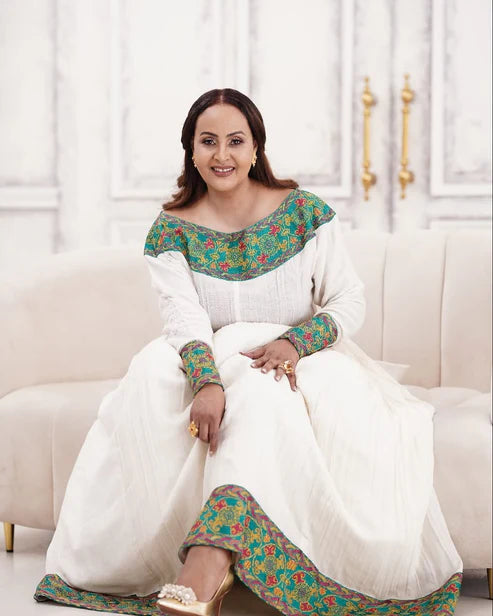 Dazzling Green Habesha Dress