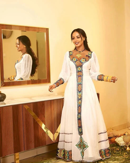 Charming Colorful Cultural Ethiopian Dress